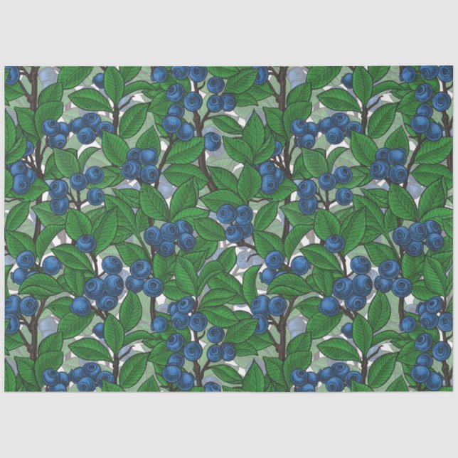 Papel De Seda Blueberry sobre blanco (Anverso)
