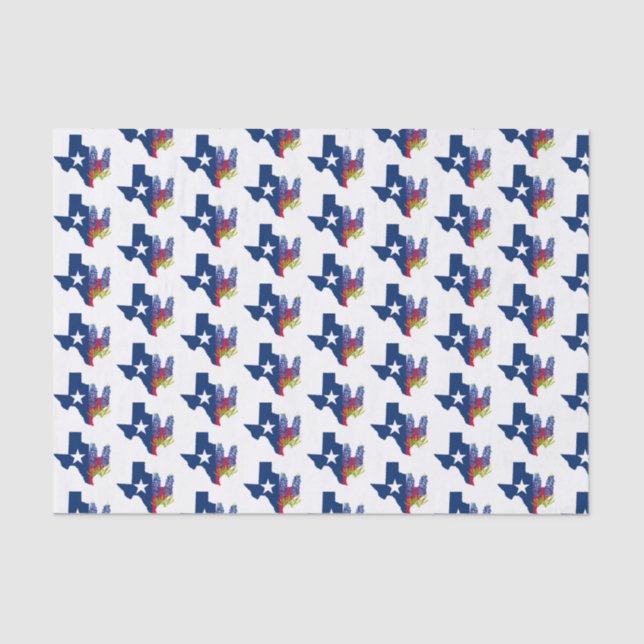 Papel De Seda Bluebonnets Texas Flores silvestres acuarela (Anverso)