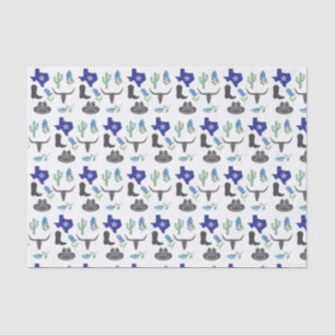 Papel De Seda Bluebonnets Texas Flores silvestres acuarela