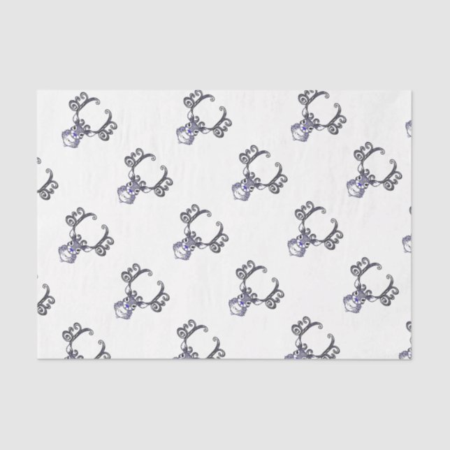 Papel De Seda Bluenoser N.S. Navidades de renos azules (Anverso)