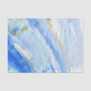 Papel De Seda Blues 007 Abstract Watercolor Paintado Tejido Pape