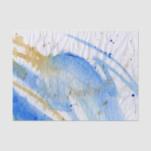 Papel De Seda Blues 010 Abstract Watercolor Paintado Tejido Pape
