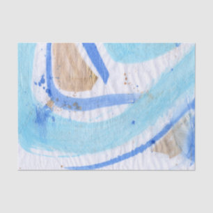 Papel De Seda Blues 019 Abstract Watercolor Paintado Tejido Pape