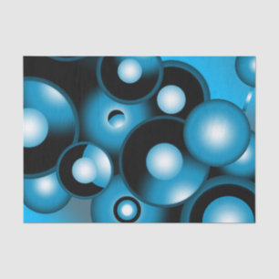 Papel De Seda Blues Círculo concéntrico Arte abstracto orbital