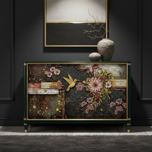 Papel De Seda Blush Dorado Vintage con relieves Decoupage de Col