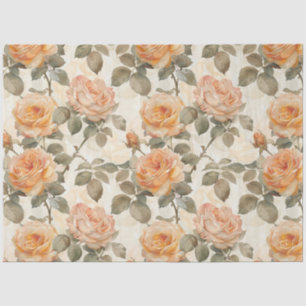 Papel De Seda Blush Melocotón Flor Rosa Decoupage Antiguo