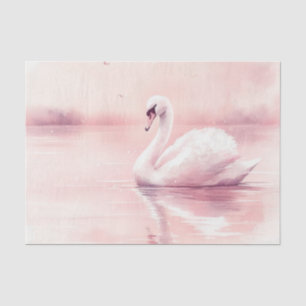 Papel De Seda Blush Rosa y Cisne Blanco Decoupage