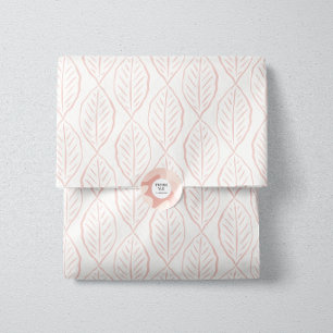 Papel De Seda BlushVine-Patrón de Hoja Minimalista Rosa Suave Bl