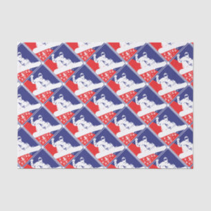 Papel De Seda Boa de nieve roja-blanca-azul