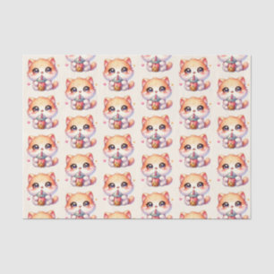 Papel De Seda Boba de consumo de gato Té de burbuja