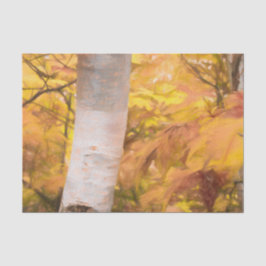 Papel De Seda Boceto de arte amarillo de otoño hojas de bosque á