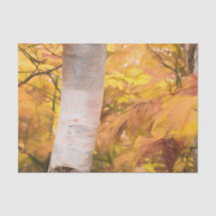 Papel De Seda Boceto de arte amarillo de otoño hojas de bosque á