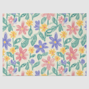 Papel De Seda Boceto de Flor Silvestre Vintage (1)