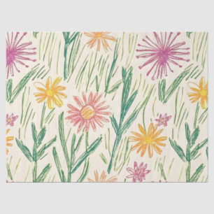 Papel De Seda Boceto de Flor Silvestre Vintage (10)