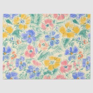 Papel De Seda Boceto de Flor Silvestre Vintage (3)