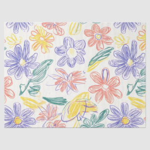 Papel De Seda Boceto de Flor Silvestre Vintage (9)