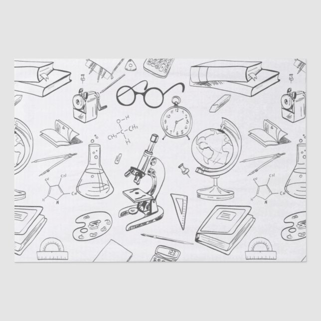 Papel De Seda bocetos de científicos (Anverso)