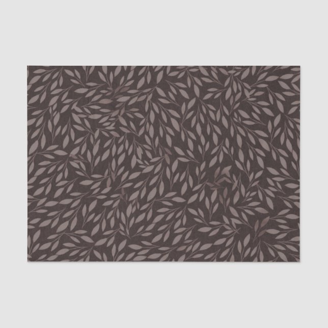 Papel De Seda Boda Botánica Hojas Rosa Malva Chocolate (Anverso)