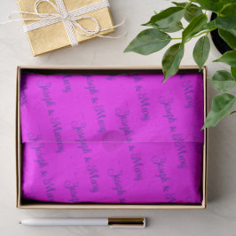 Papel De Seda Boda con Magenta Vibrante y Elegante Escritura en 