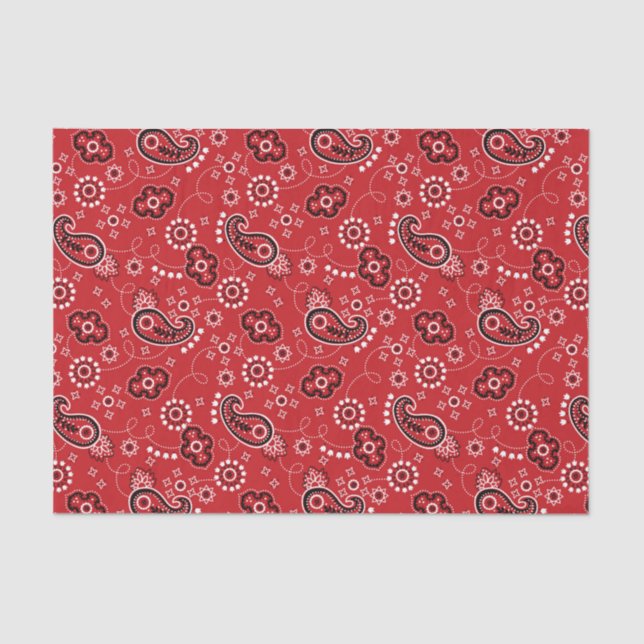 Papel De Seda Boda Country Western Red Paisley (Anverso)