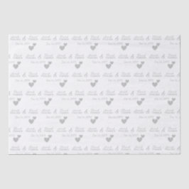 Papel De Seda Boda de corazones de plata personalizados para nov