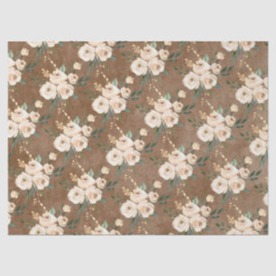 Papel De Seda Boda de Floral Beige Brown