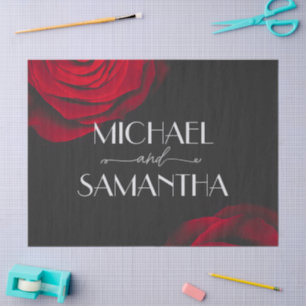 Papel De Seda Boda de flores de pétalos de rosa roja escarlata v