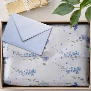 Papel De Seda Boda de flores silvestres azules agua 
