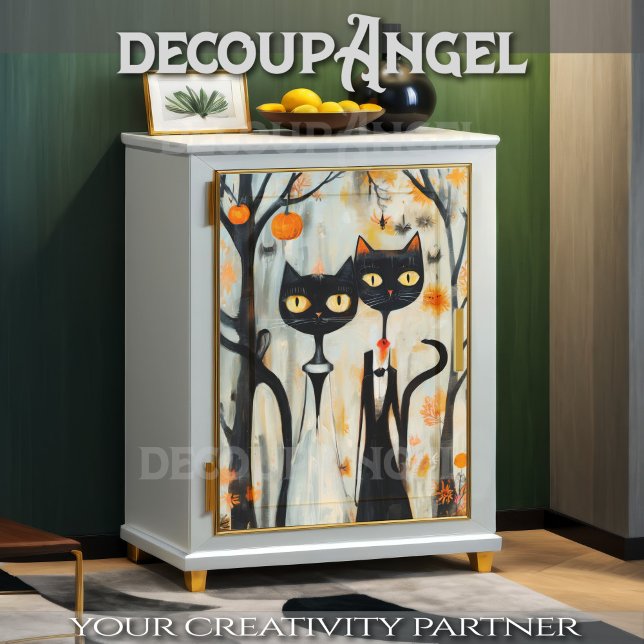 Papel De Seda Boda de gatos negros modernos (Subido por el creador)