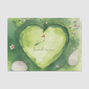 Papel De Seda Boda de golf campo de golf en forma de corazón