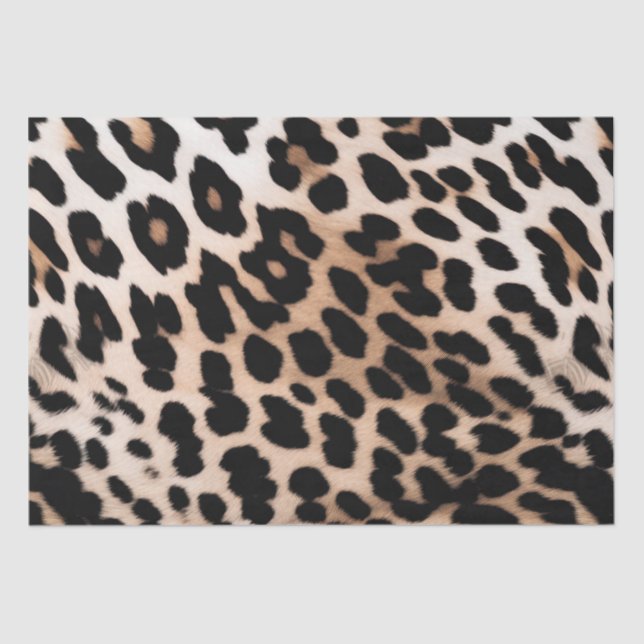 Papel De Seda Boda de leopardo de crema negra (Anverso)