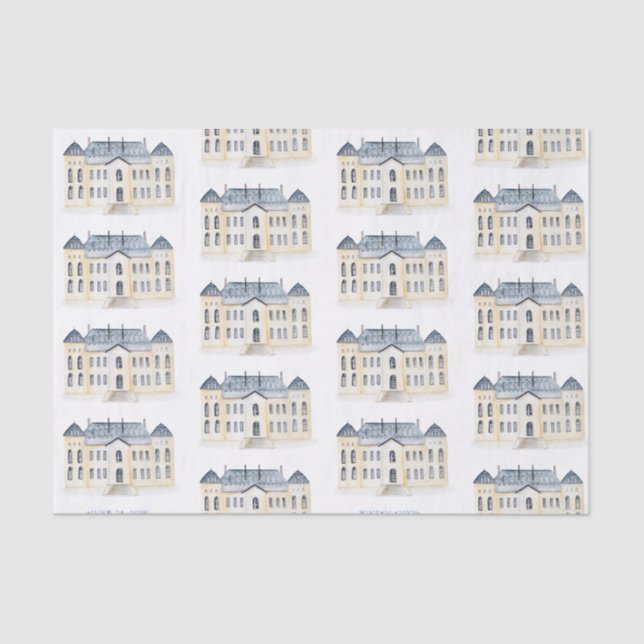 Papel De Seda Boda de Mano de Agua Inglés (Anverso)