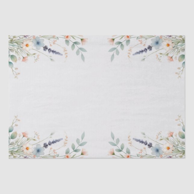 Papel De Seda Boda de nupcial con flores silvestres acuáticas (Anverso)