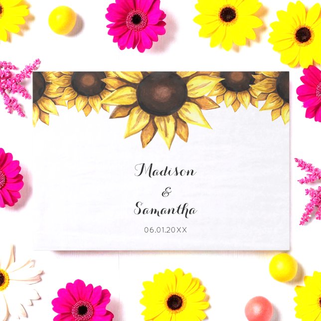 Papel De Seda Boda de otoño de girasoles Amarillo Blanco (Subido por el creador)