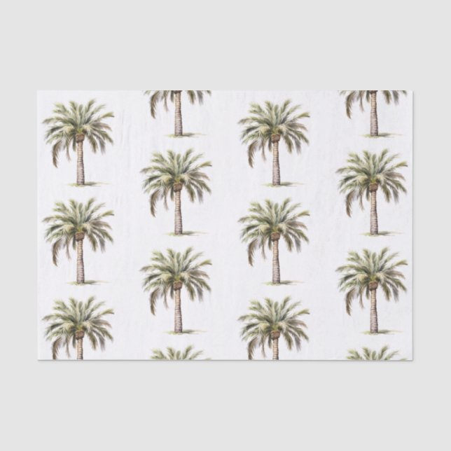 Papel De Seda Boda de Palmeras de Playa Tropical Aloha (Anverso)
