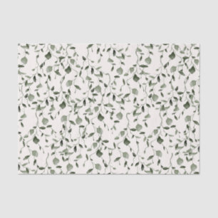 Papel De Seda Boda de patrón botánico acuarela