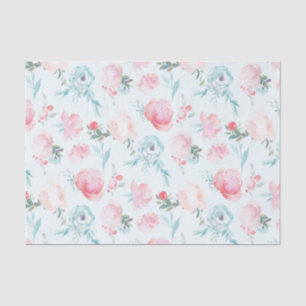 Papel De Seda Boda de patrón de peones rosados de flores de jard