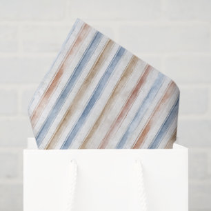 Papel De Seda Boda de rayas crema bronceado azul bonito