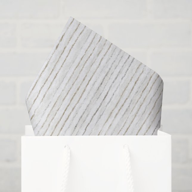 Papel De Seda Boda de rayas grises blancas (Bolsa de regalo)