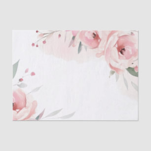 Papel De Seda Boda de rosas rosadas de color de agua