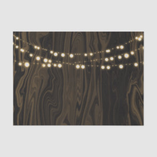 Papel De Seda Boda de Rústico Brown Whimsical Wood String Lights