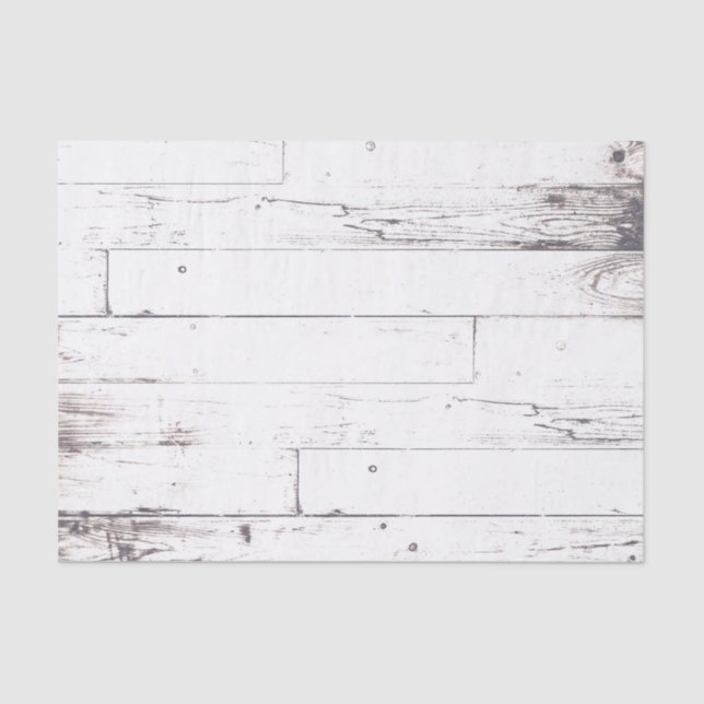 Papel De Seda Boda de Shabby Chic White Wood Rustic Farmhouse (Anverso)