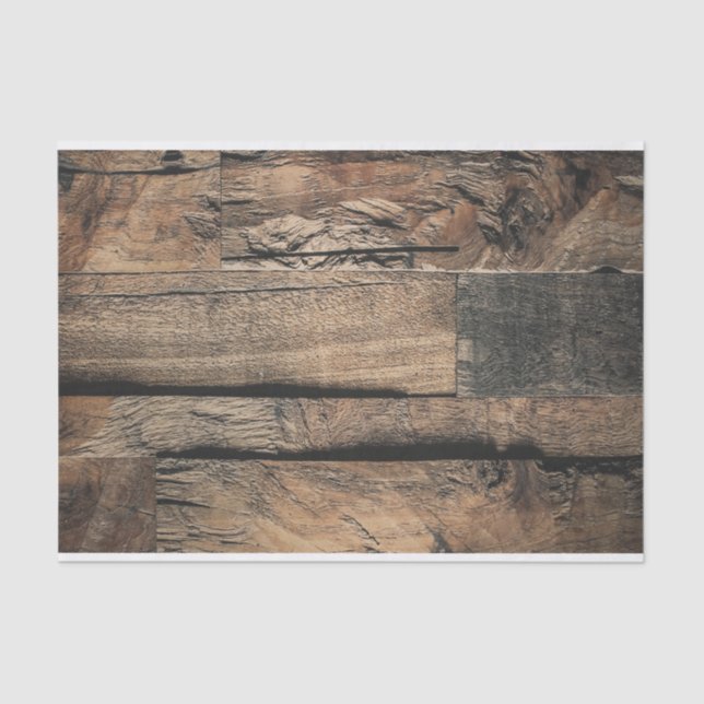 Papel De Seda Boda de tabla de madera vieja rústica marrón (Anverso)