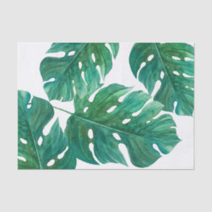 Papel De Seda Boda de verano hawaiana con hoja de palma verde tr