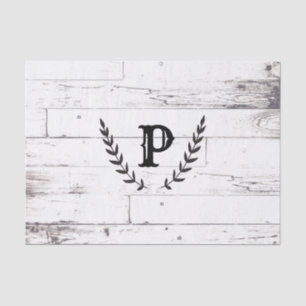 Papel De Seda Boda elegante lamentable de madera blanca rústica