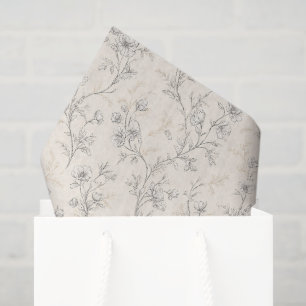 Papel De Seda Boda floral chic crema