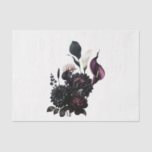 Papel De Seda Boda floral romántica oscura y sombría