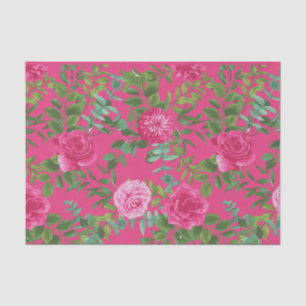 Papel De Seda Boda floral rosa brillante