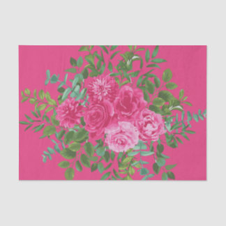 Papel De Seda Boda floral rosa brillante
