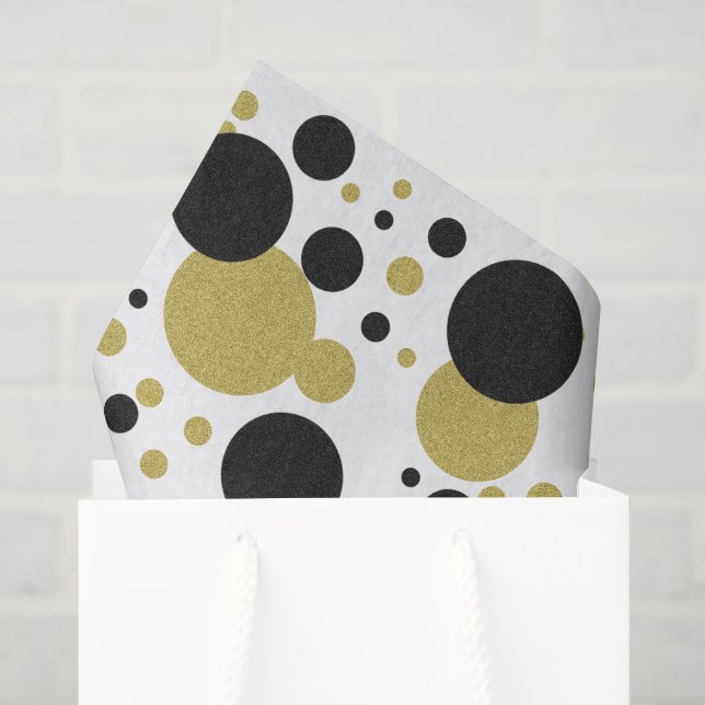 Papel De Seda Boda Gatsby Gold Sparkle Lunares Fiesta (Bolsa de regalo)